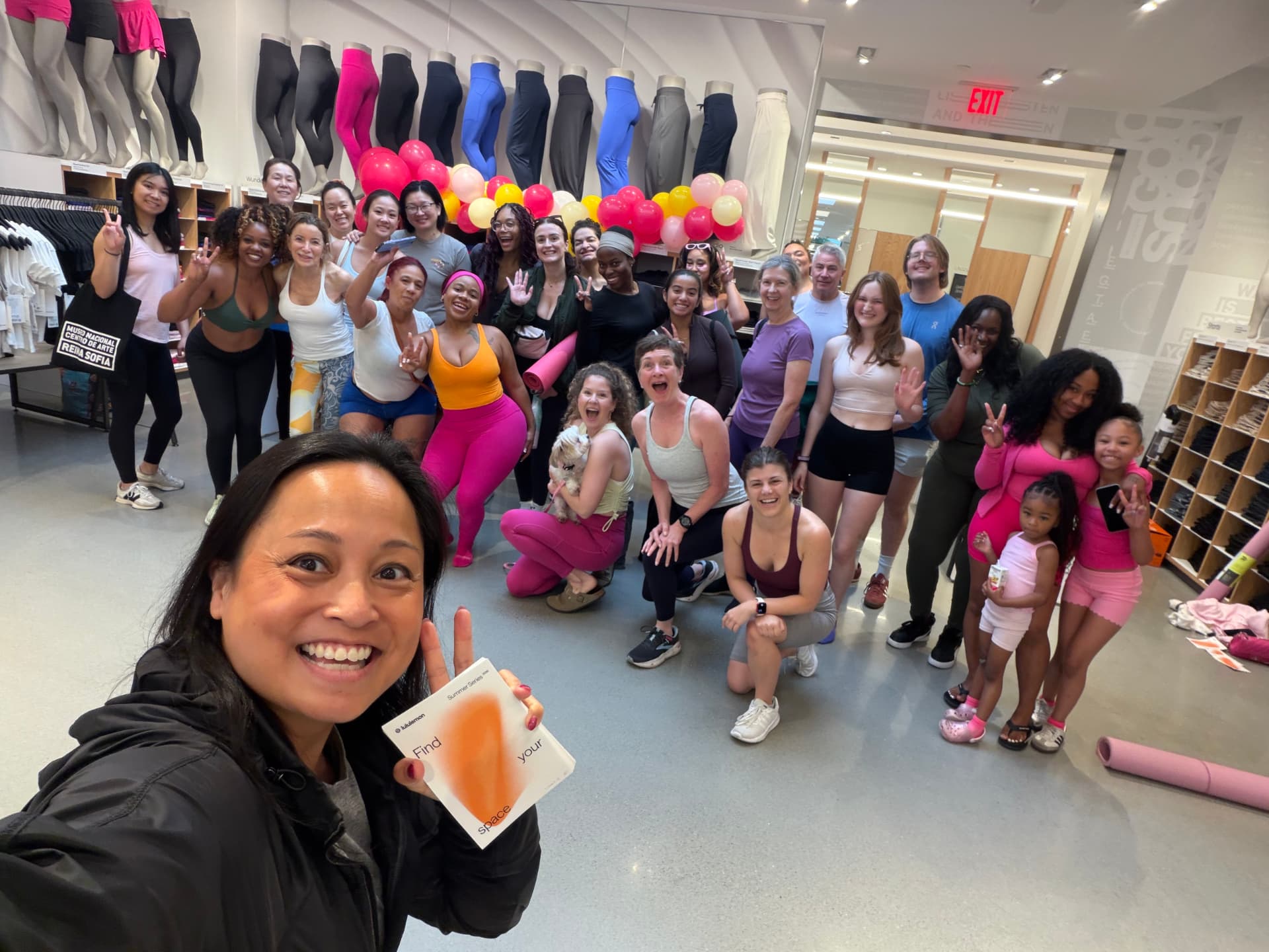 Group moment after a community movement session at lululemon